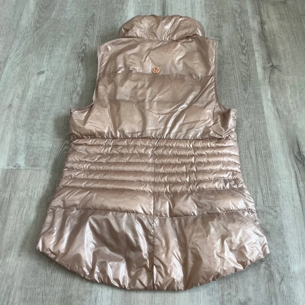 Lululemon Fluffin Awesome Vest Puffer Rose Gold Packable Goose Down Womens 8